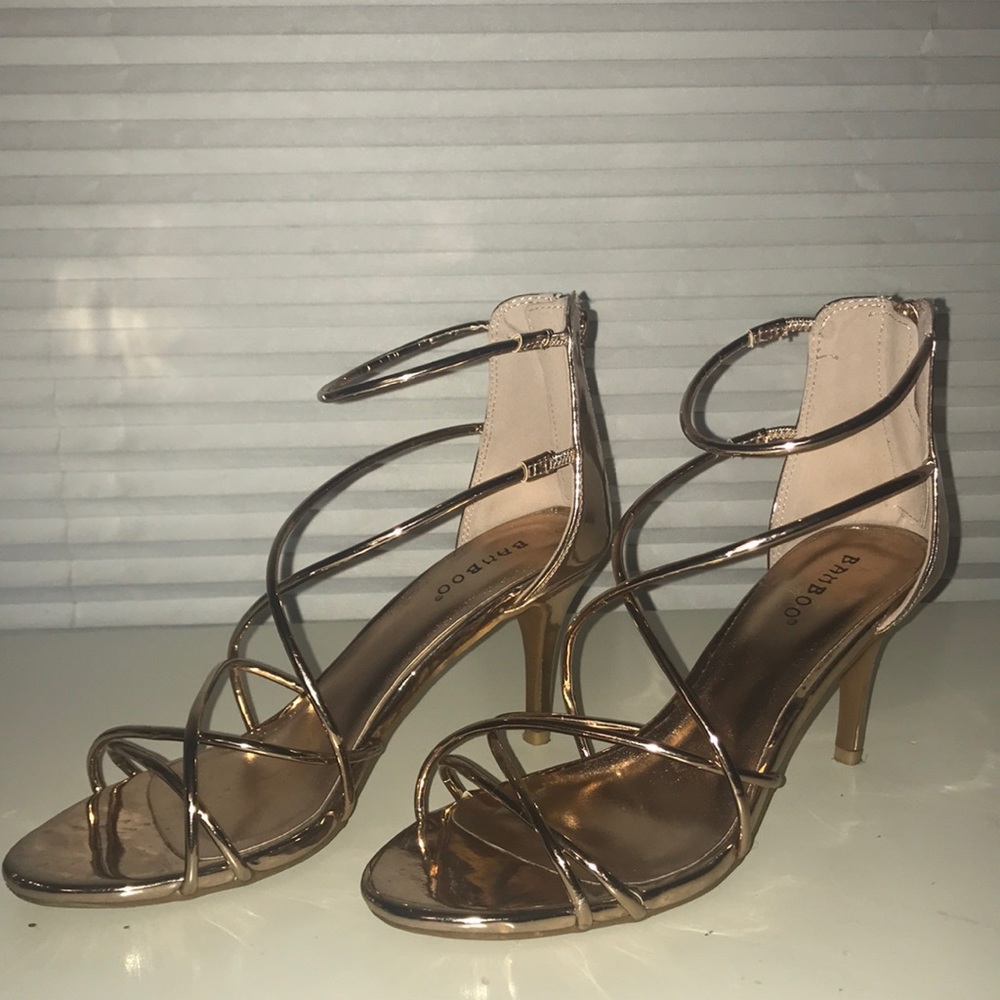 Gold Strappy Heels
